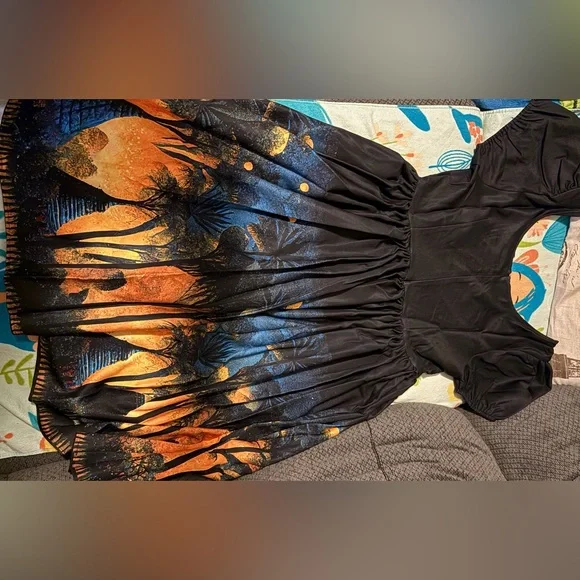 Rockin Bettie jungle print Tropical Sunset Dress - Picture 5 of 9